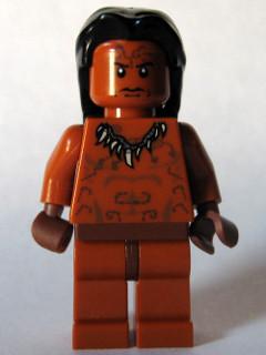 LEGO Minifigure-Ugha Warrior with Hair-Indiana Jones / Kingdom of the Crystal Skull-IAJ015-Creative Brick Builders